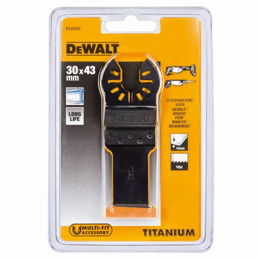 Lame Titanium DEWALT 30X43MM BIM Pour Multi-Cutter - DT20707 5 Lame Titanium DEWALT 30X43MM BIM Pour Multi-Cutter - DT20707 – Image 3