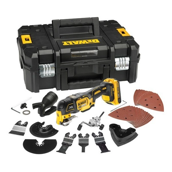 Multi-Cutter DEWALT Sans Fil 18V 2.0Ah Li-Ion Sans Charbons + 32 Accessoires Coffret T-STAK - DCS355D2 3 Multi-Cutter DEWALT Sans Fil 18V 2.0Ah Li-Ion Sans Charbons + 32 Accessoires Coffret T-STAK - DCS355D2