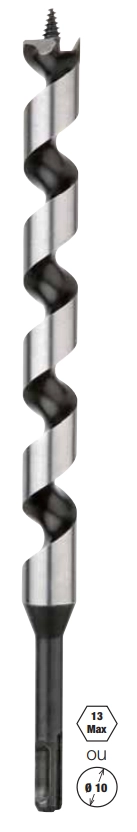 Mèche Spirale Unique SDS+/ 6 Pans DIAGER - Ø10 L.235mm - 912D10 3 Mèche Spirale Unique SDS+/ 6 Pans DIAGER - Ø10 L.235mm - 912D10