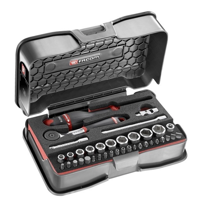 Coffret 37 Pièces Douilles 1/4" 6 Pans Métriques + Embouts + Plateau Mousse FACOM - R.161-6M6PB 3 Coffret 37 Pièces Douilles 1/4" 6 Pans Métriques + Embouts + Plateau Mousse FACOM - R.161-6M6PB