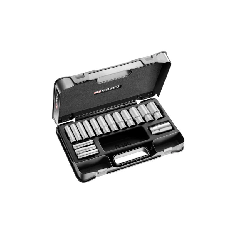 Coffret Douilles 1/2" Longues 12 Pans Métriques FACOM - 16 Pièces - S.404AE 3 Coffret Douilles 1/2" Longues 12 Pans Métriques FACOM - 16 Pièces - S.404AE
