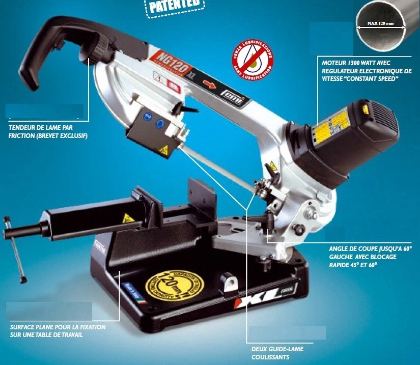 Scie à Ruban Métal FEMI Coupe Rapide +50% - Coupe Max 120mm - NG120XL 3 Scie à Ruban Métal FEMI Coupe Rapide +50% - Coupe Max 120mm - NG120XL