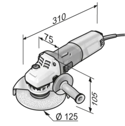 Meuleuse D'angle LE 15-11 125 L-BOXX + Carter FLEX - 501638