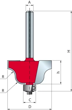Mèche à Doucine Romaine Classique FREUD - Ø27 H13,3/54,7 Q8 Z2 - F03FR01806 -38-10008P