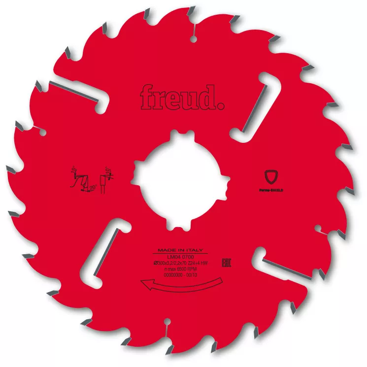 Lame Avec Racleurs Pour Scie Multilame FREUD - Ø350 3,5/2,5 AL70 Z24+2+4 BA - F03FS06243 -LM04 2400 3 Lame Avec Racleurs Pour Scie Multilame FREUD - Ø350 3,5/2,5 AL70 Z24+2+4 BA - F03FS06243 -LM04 2400