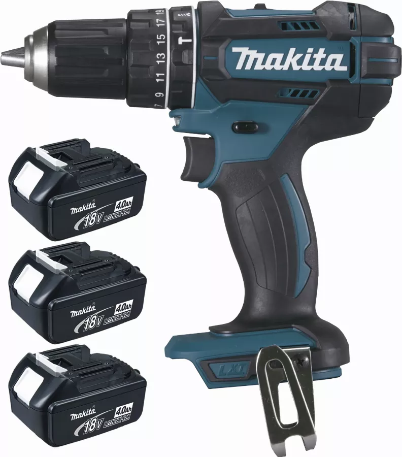 Perceuse Visseuse à Percussion 18 V Li-Ion 4 Ah Ø 13 Mm (3 Batteries) MAKITA - 3 Batteries, Chargeur, Coffret - DHP482RM3J 3 Perceuse Visseuse à Percussion 18 V Li-Ion 4 Ah Ø 13 Mm (3 Batteries) MAKITA - 3 Batteries, Chargeur, Coffret - DHP482RM3J