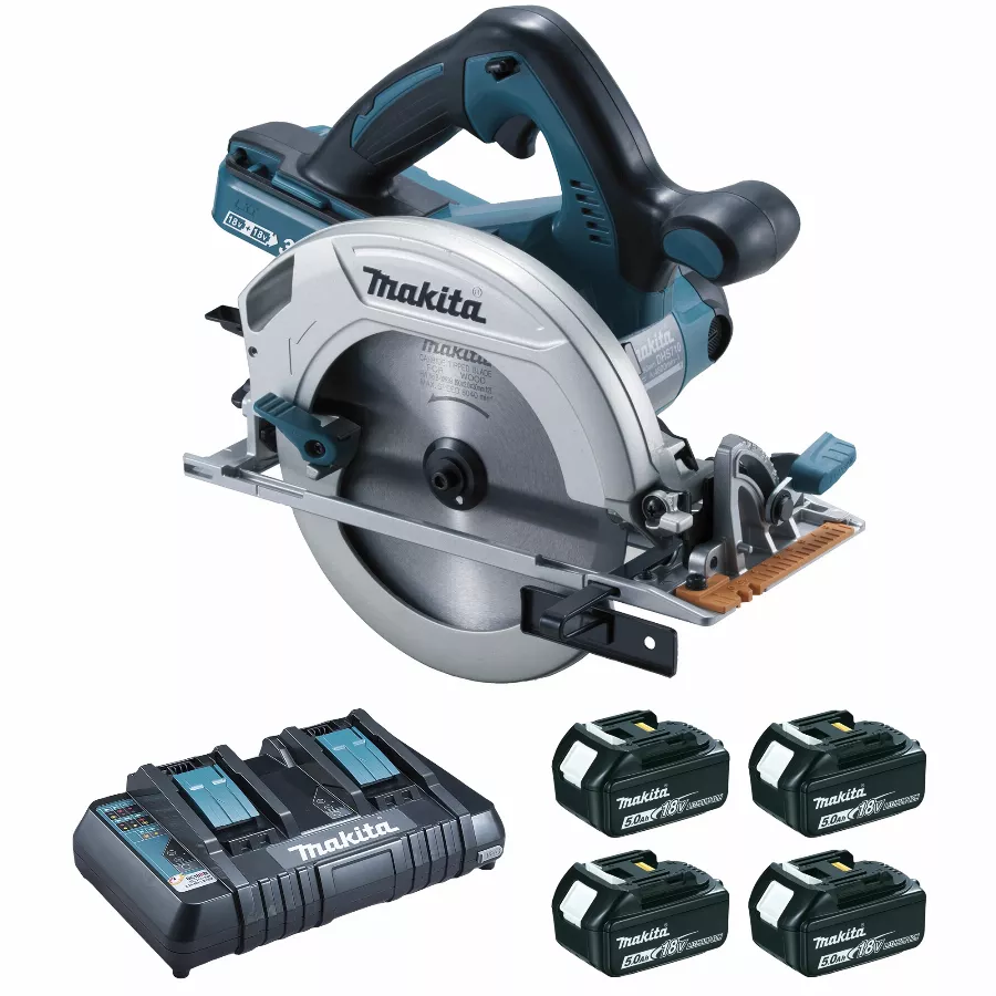 Scie Circulaire 36 V => 2 X 18 V Li-Ion 5 Ah Ø 190 Mm (4 Batteries) MAKITA - 4 Batteries, Chargeur, Coffret - DHS710PT4J 3 Scie Circulaire 36 V => 2 X 18 V Li-Ion 5 Ah Ø 190 Mm (4 Batteries) MAKITA - 4 Batteries, Chargeur, Coffret - DHS710PT4J