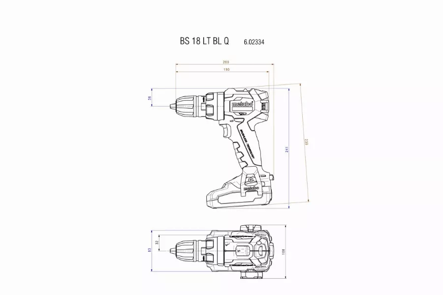 Perceuse Visseuse METABO - BS 18V - LT BL Q 2 X 4,0 Ah LiHD, ASC 55, Coffret - 602334800 3 Perceuse Visseuse METABO - BS 18V - LT BL Q 2 X 4,0 Ah LiHD, ASC 55, Coffret - 602334800