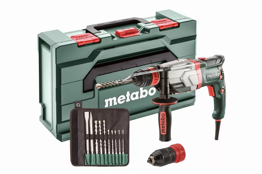 Marteau Perforateur METABO SDS-Plus - UHEV 2860-2 QUICK SET - 1100 W - Coffret + Jeu De Forets 10 Pièces - 600713510 3 Marteau Perforateur METABO SDS-Plus - UHEV 2860-2 QUICK SET - 1100 W - Coffret + Jeu De Forets 10 Pièces - 600713510