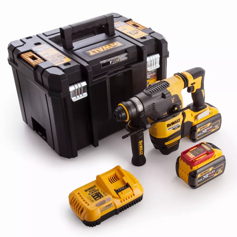 Marteau DEWALT SDS-Plus 3,5J (EPTA) - 54V XR FLEXVOLT - 2 Batteries 9.0 Ah, Chargeur, Mallette De Transport - DCH333X2 4 Marteau DEWALT SDS-Plus 3,5J (EPTA) - 54V XR FLEXVOLT - 2 Batteries 9.0 Ah, Chargeur, Mallette De Transport - DCH333X2 – Image 2