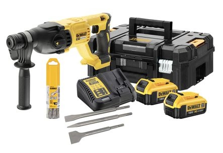 Perforateur DEWALT Sans Fil - SDS-PPLUS 2 Batterie 4.0Ah, Chargeur, Coffret + 6 Forets Et 3 Burins - DCH133M2K 3 Perforateur DEWALT Sans Fil - SDS-PPLUS 2 Batterie 4.0Ah, Chargeur, Coffret + 6 Forets Et 3 Burins - DCH133M2K