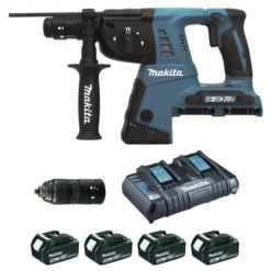 Perforateur-Burineur SDS+ 36V MAKITA - 2x18V Li-ion 5Ah - 26mm - 4xbatteries + 1xchargeur Rapide + 2 Coffrets Transport + Accessoires - DHR264PT4J 13 Perforateur-Burineur SDS+ 36V MAKITA - 2x18V Li-ion 5Ah - 26mm - 4xbatteries + 1xchargeur Rapide + 2 Coffrets Transport + Accessoires - DHR264PT4J -Maxoutil Soldes PHA50016 1