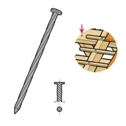 Pointe Tête Plate Ronde Torsadée Galvanisé 90x3.9 Mm - Boite 5 Kg - 781506 -Maxoutil Soldes PQA40114 1