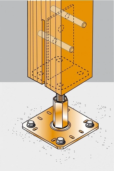 Support De Poteau Réglable SIMPSON - H.320 X ép.4 Mm - PPSR320 6 Support De Poteau Réglable SIMPSON - H.320 X ép.4 Mm - PPSR320 – Image 4