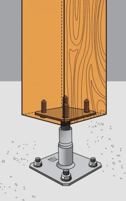 Pied De Poteau Réglable "prêt-à-fixer" SIMPSON - Kit Complet Avec Fixations - KIT FIX APB100 -Maxoutil Soldes SAA40012 3