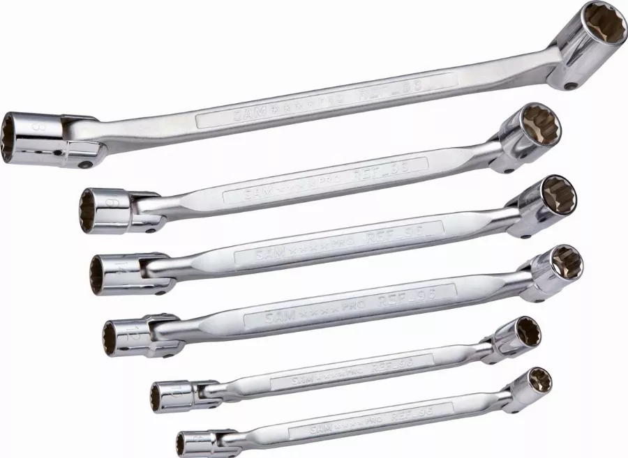 Jeu 6 Clés A Douilles Articulées SAM - 96J6 3 Jeu 6 Clés A Douilles Articulées SAM - 96J6
