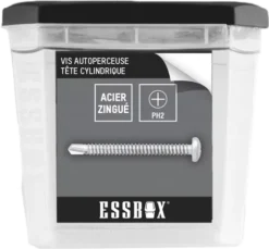 Vis ESSBOX SCELL-IT Autoperceuse - Zingué Blanc - Tête Cylindrique - Empreinte PH - Ø3,5 Mm X 10 Mm - Boite De 1000 - EX-94702135010