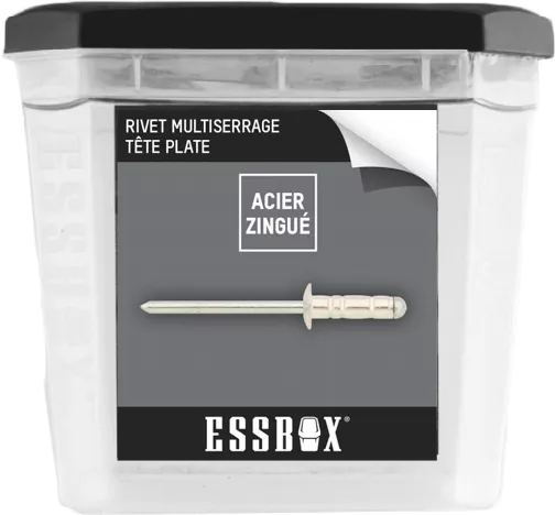 Rivets Standards ESSBOX SCELL-IT Alu/Acier - Tête Plate - Ø4,8 Mm X 25 Mm - Boite De 200 - EX-9445124825 3 Rivets Standards ESSBOX SCELL-IT Alu/Acier - Tête Plate - Ø4,8 Mm X 25 Mm - Boite De 200 - EX-9445124825