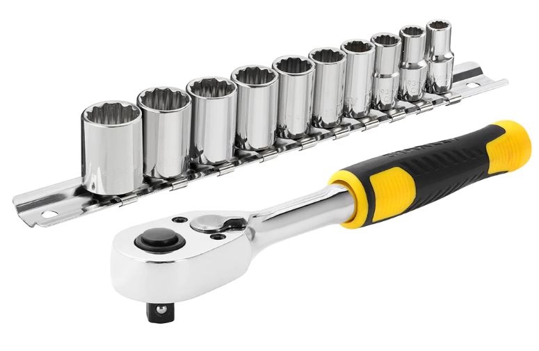 Cliquet 72 Dents 1/4" + 10 Douilles STANLEY - 11 Pièces - STMT82666-0 3 Cliquet 72 Dents 1/4" + 10 Douilles STANLEY - 11 Pièces - STMT82666-0