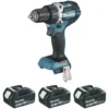 Perceuse Visseuse MAKITA 18V Li-Ion Ø13 Mm - 2 Batteries 18V 3.0Ah + 1 Batterie 4.0 Ah - Chargeur + Coffret - DDF484RF3J -Maxoutil Soldes VOA25062 2