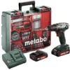 Perceuse Visseuse METABO BS 18 Set + 2 Batteries 18V 2.0Ah, Chargeur + Coffret Atelier Mobile - 602207880 -Maxoutil Soldes bs 18
