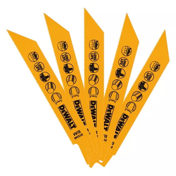 Lame Cobalt 203 Mm Métal DEWALT Pour Scies Sabre Coupe Rapide - 5 Pièces - DT2353 3 Lame Cobalt 203 Mm Métal DEWALT Pour Scies Sabre Coupe Rapide - 5 Pièces - DT2353