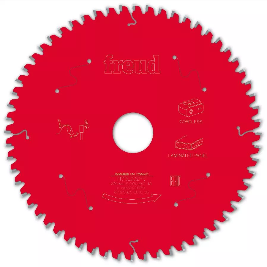 Lame Pour Scie Circulaire Portative Sans Fil FREUD - Ø190 2,1/1,4 AL30 Z60 BA -5° - F03FS10077 -FR13L002HC 4 Lame Pour Scie Circulaire Portative Sans Fil FREUD - Ø190 2,1/1,4 AL30 Z60 BA -5° - F03FS10077 -FR13L002HC – Image 2
