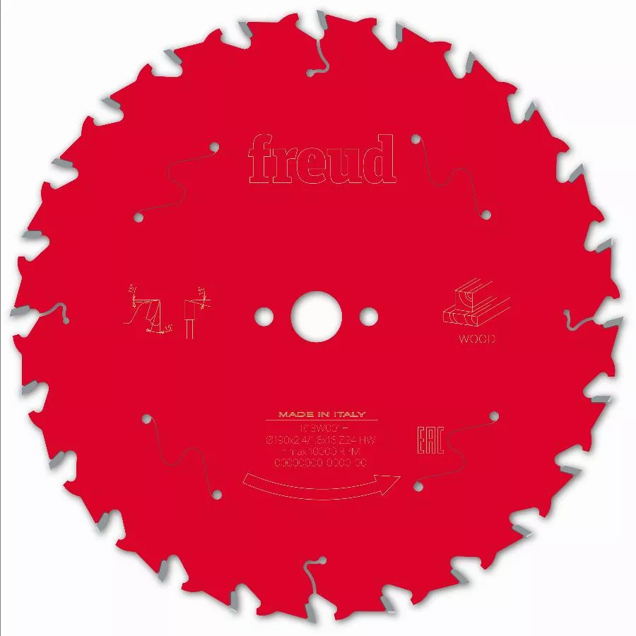 Lame Pour Scie Circulaire Portative FREUD - Ø190 2,4/1,6 AL16 Z24 BA 15° - F03FS09712 -FR13W001H 3 Lame Pour Scie Circulaire Portative FREUD - Ø190 2,4/1,6 AL16 Z24 BA 15° - F03FS09712 -FR13W001H
