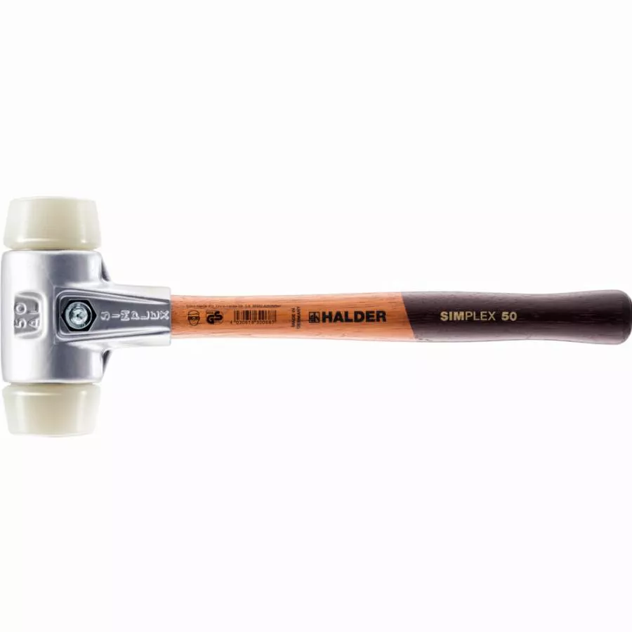 Maillet HALDER SIMPLEX Nylon Avec Boîtier En Aluminium Et Manche En Bois - D=40 Mm - 3108.040 3 Maillet HALDER SIMPLEX Nylon Avec Boîtier En Aluminium Et Manche En Bois - D=40 Mm - 3108.040