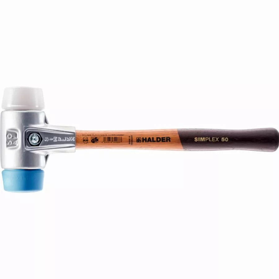 Maillet HALDER SIMPLEX TPE Souple / Superplastique Avec Boîtier En Aluminium Et Manche En Bois De Haute Qualité - D=50 Mm - 3117.050 3 Maillet HALDER SIMPLEX TPE Souple / Superplastique Avec Boîtier En Aluminium Et Manche En Bois De Haute Qualité - D=50 Mm - 3117.050