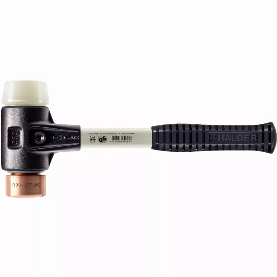 Maillet HALDER SIMPLEX Cuivre / Nylon Avec Boîtier En Fonte Malléable Renforcée Et Manche En Fibre De Verre - D=30 Mm - 3748.030 3 Maillet HALDER SIMPLEX Cuivre / Nylon Avec Boîtier En Fonte Malléable Renforcée Et Manche En Fibre De Verre - D=30 Mm - 3748.030