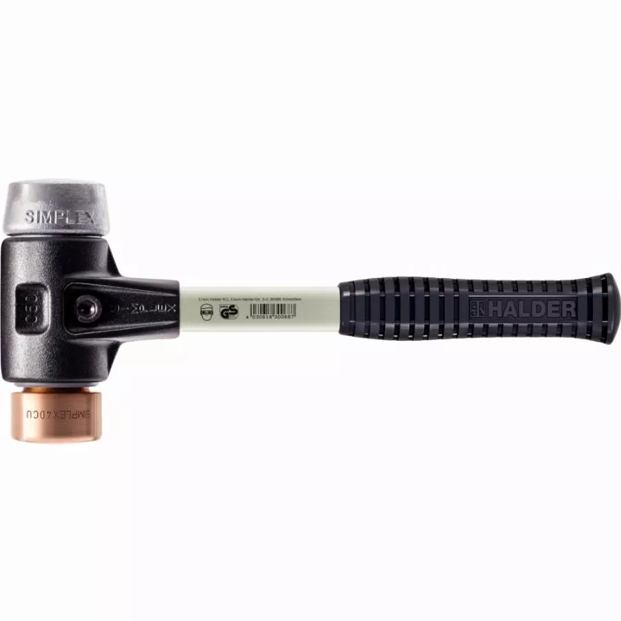 Maillet HALDER SIMPLEX Cuivre / Métal Doux Avec Boîtier En Fonte Malléable Renforcée Et Manche En Fibre De Verre - D=40 Mm - 3749.040 3 Maillet HALDER SIMPLEX Cuivre / Métal Doux Avec Boîtier En Fonte Malléable Renforcée Et Manche En Fibre De Verre - D=40 Mm - 3749.040