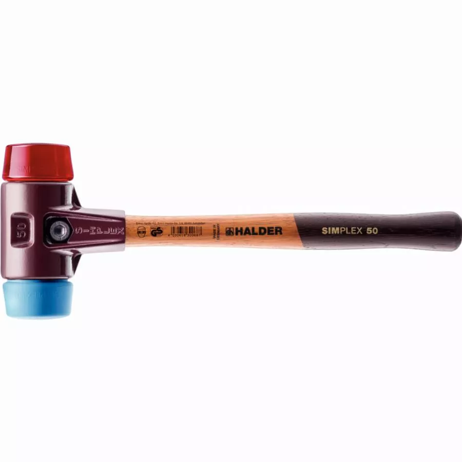 Maillet HALDER SIMPLEX TPE Souple / Plastique Avec Boîtier En Fonte Malléable Et Manche En Bois - D=60 Mm - 3016.060 3 Maillet HALDER SIMPLEX TPE Souple / Plastique Avec Boîtier En Fonte Malléable Et Manche En Bois - D=60 Mm - 3016.060