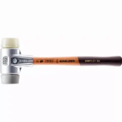 Maillet HALDER SIMPLEX TPE Moyen / Nylon Avec Boîtier En Aluminium Et Manche En Bois - D=60 Mm - 3138.060