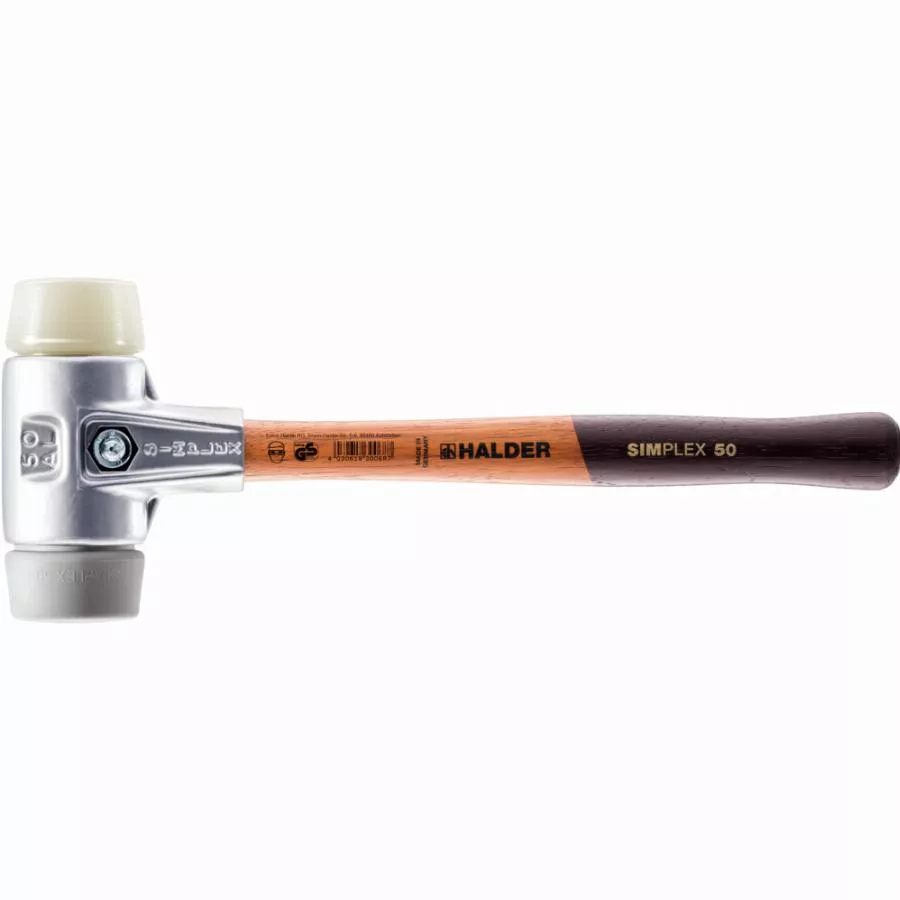 Maillet HALDER SIMPLEX TPE Moyen / Nylon Avec Boîtier En Aluminium Et Manche En Bois - D=40 Mm - 3138.040 3 Maillet HALDER SIMPLEX TPE Moyen / Nylon Avec Boîtier En Aluminium Et Manche En Bois - D=40 Mm - 3138.040