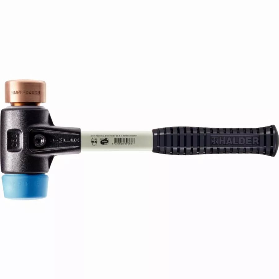 Maillet HALDER SIMPLEX TPE Souple / Cuivre Avec Boîtier En Fonte Malléable Renforcée Et Manche En Fibre De Verre - D=30 Mm - 3714.030 3 Maillet HALDER SIMPLEX TPE Souple / Cuivre Avec Boîtier En Fonte Malléable Renforcée Et Manche En Fibre De Verre - D=30 Mm - 3714.030