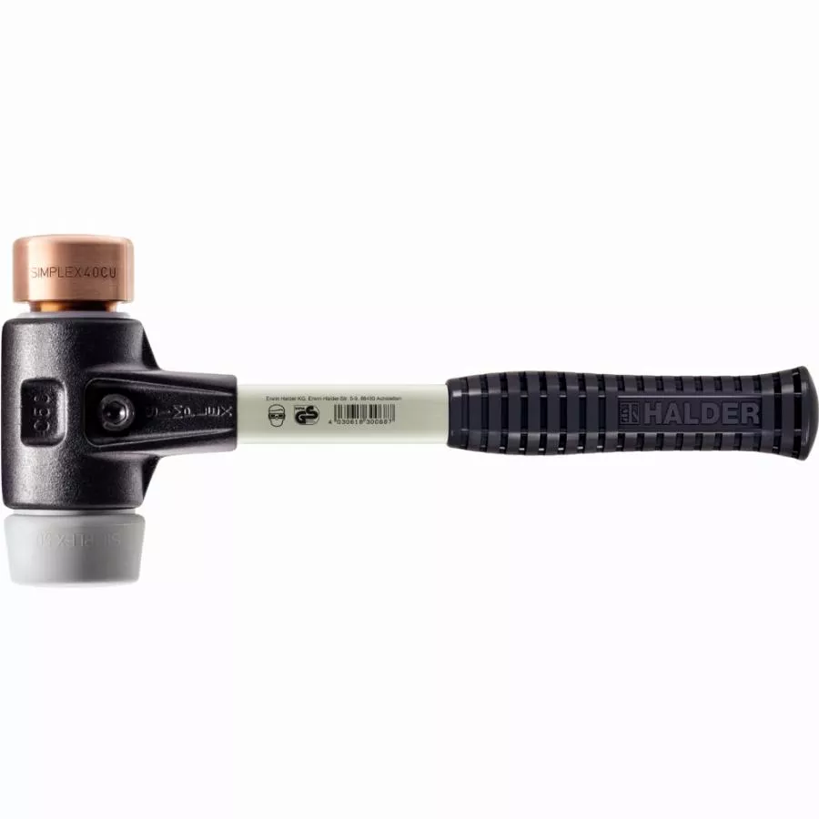 Maillet HALDER SIMPLEX TPE-mid / Cuivre Avec Boîtier En Fonte Malléable Renforcée Et Manche En Fibre De Verre - D=30 Mm - 3734.030 3 Maillet HALDER SIMPLEX TPE-mid / Cuivre Avec Boîtier En Fonte Malléable Renforcée Et Manche En Fibre De Verre - D=30 Mm - 3734.030
