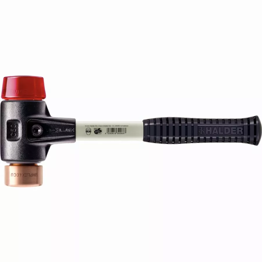 Maillet HALDER SIMPLEX Cuivre / Plastique Avec Boîtier En Fonte Malléable Renforcée Et Manche En Fibre De Verre - D=40 Mm - 3746.040 3 Maillet HALDER SIMPLEX Cuivre / Plastique Avec Boîtier En Fonte Malléable Renforcée Et Manche En Fibre De Verre - D=40 Mm - 3746.040