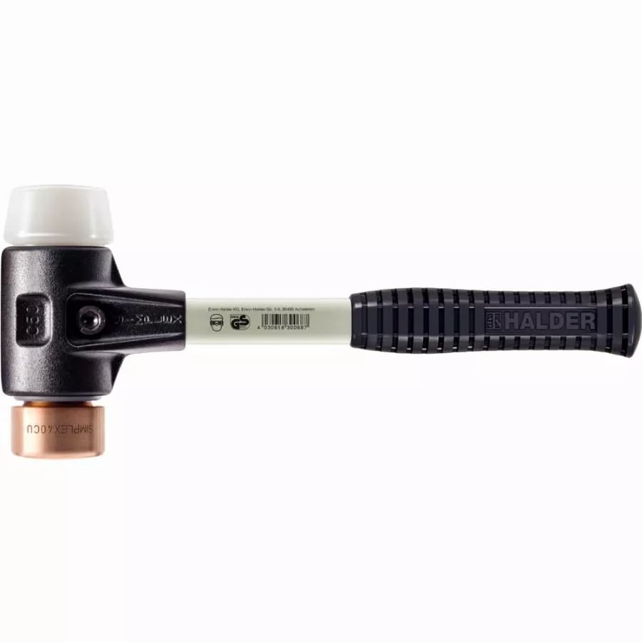 Maillet HALDER SIMPLEX Cuivre / Superplastique Avec Boîtier En Fonte Malléable Renforcée Et Manche En Fibre De Verre - D=40 Mm - 3747.040 3 Maillet HALDER SIMPLEX Cuivre / Superplastique Avec Boîtier En Fonte Malléable Renforcée Et Manche En Fibre De Verre - D=40 Mm - 3747.040