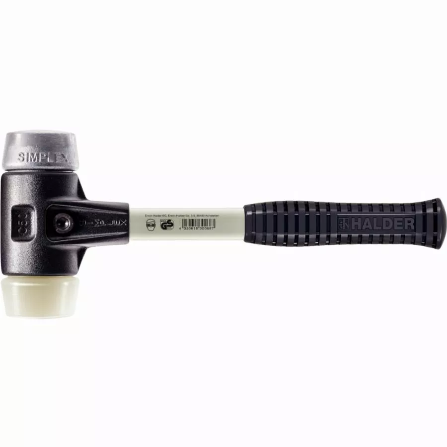 Maillet HALDER SIMPLEX Nylon / Métal Doux Avec Boîtier En Fonte Malléable Renforcée Et Manche En Fibre De Verre - D=80 Mm - 3789.080 3 Maillet HALDER SIMPLEX Nylon / Métal Doux Avec Boîtier En Fonte Malléable Renforcée Et Manche En Fibre De Verre - D=80 Mm - 3789.080