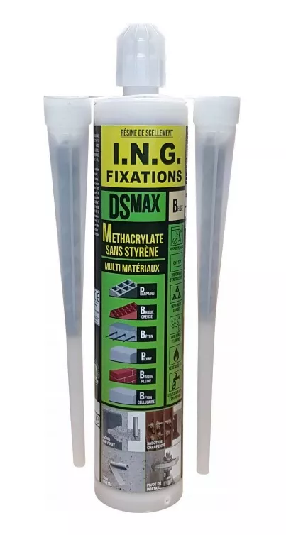Résine ING Fixations DSMax - Méthacrylate - Beige - Cartouche De 300 Ml - Lot De 6 - A050028 4 Résine ING Fixations DSMax - Méthacrylate - Beige - Cartouche De 300 Ml - Lot De 6 - A050028 – Image 2